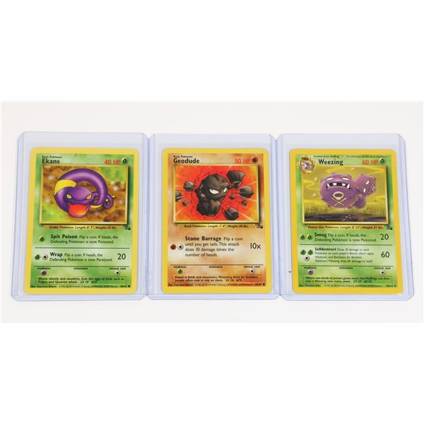 #127 Pokémon Fossil 1999 Weezing Ekans Geodude