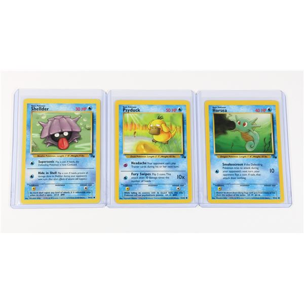 #129 Pokémon Fossil 1999 Horsea Psyduck Shellder