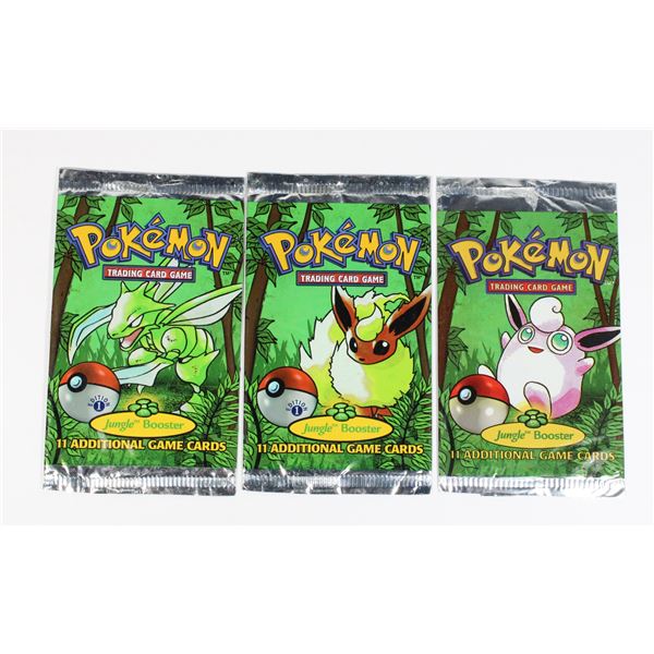 #270 Lot of 3 Pokémon Jungle 1999 Opened Package
