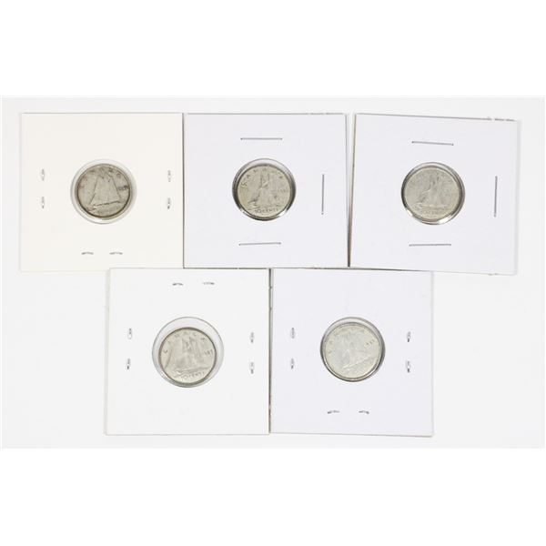 LOT OF 2 1965, 2 1968 CANADA SILVER DIMES 1 1940