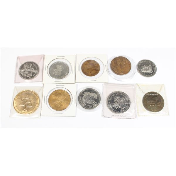 LOT OF ASSORTED CANADIAN TOKENS INCLUDING