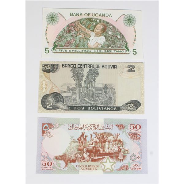 Lot of foreign paper currency including: