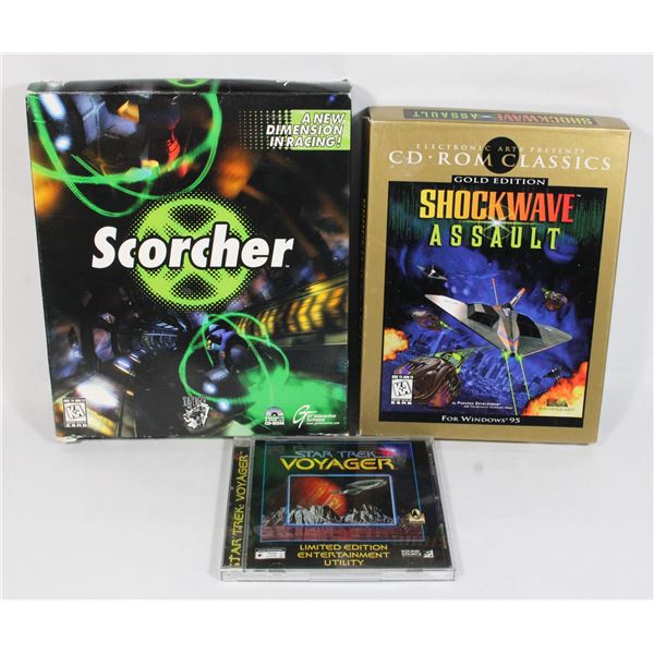 VINTAGE PC GAMES/BOX BUNDLE STAR TREK, SHOCKWAVE