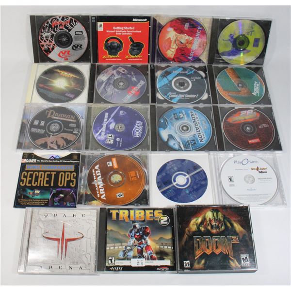 COLLECTION OF RETRO PC GAMES DOOM, ARENA +MORE