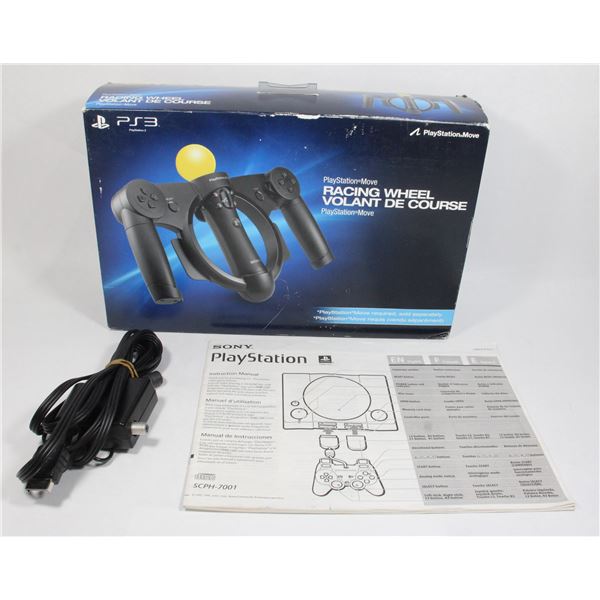 PS3 MOVE RACING WHEEL AND PS1 COLLECTABLE MANUAL