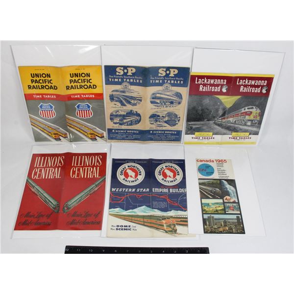 MIXED LOT OF VINTAGE TRAIN MAPS/ TIMETABLES