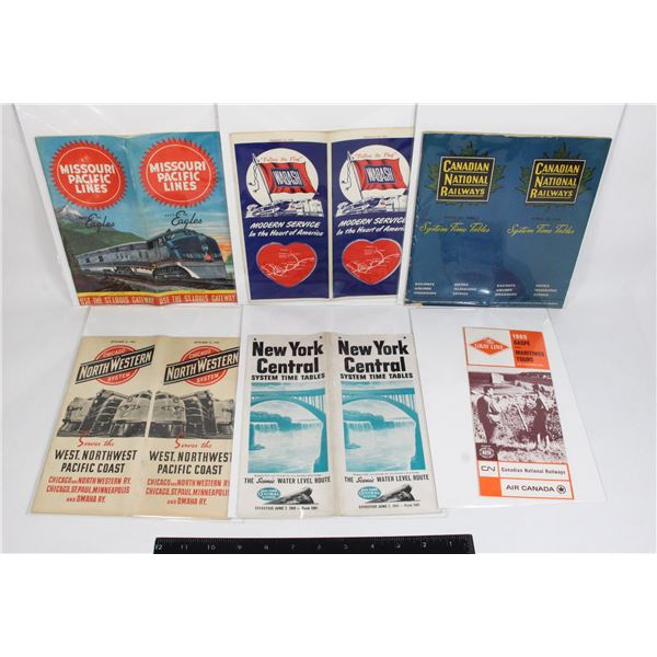 MIXED LOT OF VINTAGE TRAIN MAPS/ TIMETABLES