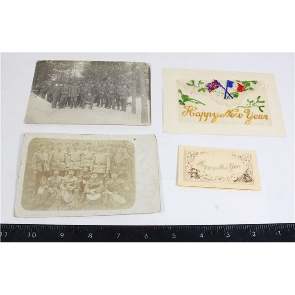 LOT OF 3 POSTCARDS INCLUDING SILK POSTCARD HAPPY