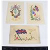 Image 1 : LOT OF 3 POSTCARDS INCLUDING WW1 SILK POSTCARD