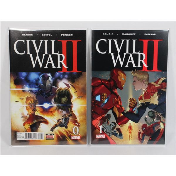 Marvel Comics Civil War II #0 + #1 2016 Lot of 2