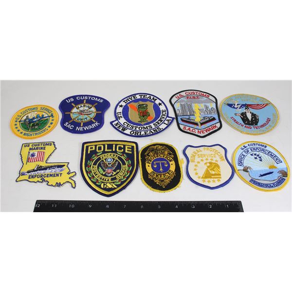 LOT OF U.S. PATCHES INCLUDES: U.S. CUSTOMS NEW