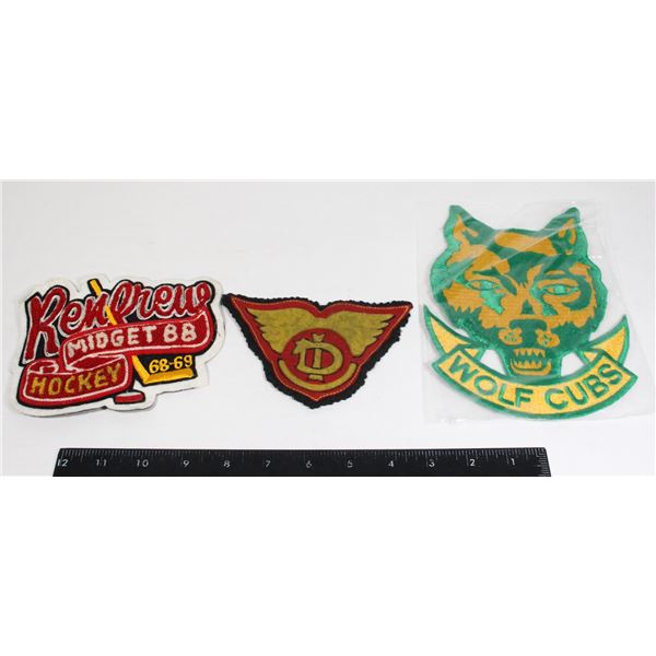 LOT OF 3 JACKET PATCHES INCLUDING SEALED LARGE