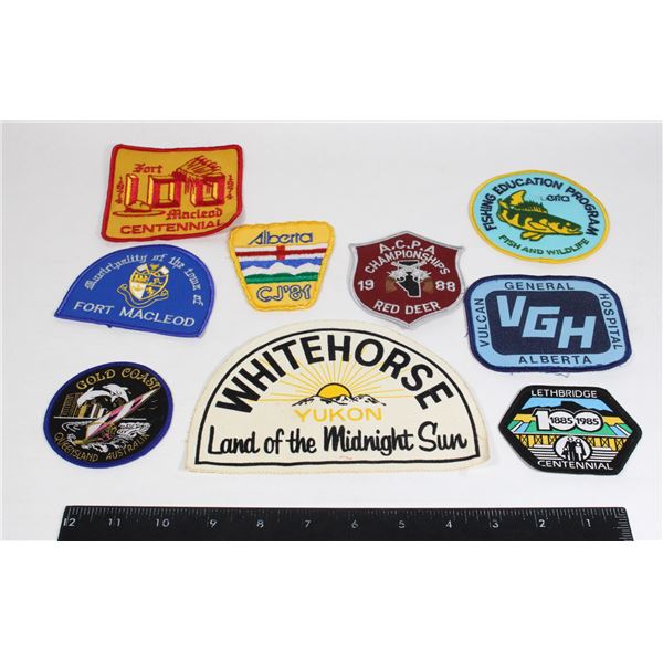 LOT OF ASSORTED PATCHES INCLUDING LOT 7 ALBERTA