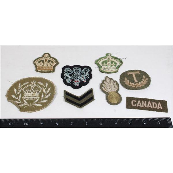 LOT OF WW2 BATTLEDREES CLOTH INSIGNIA: WW2 BRITISH