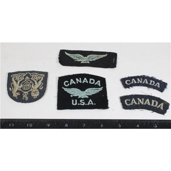 LOT OF WW2 CLOTH INSIGNIAS AND CLOTH SLEEVE BADGE