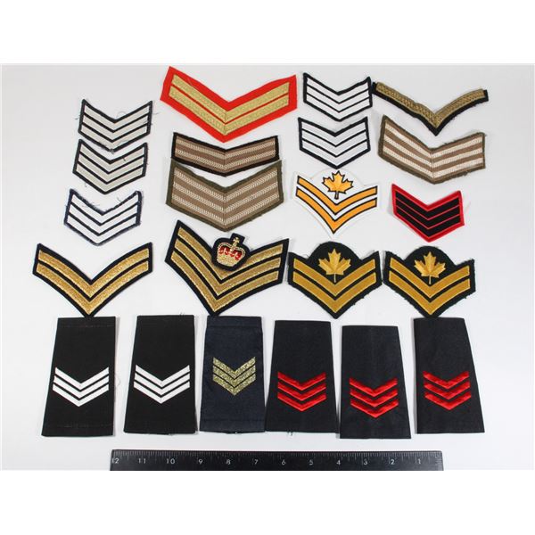 Giant Lot Chevron Rank Insignia inc Canadian