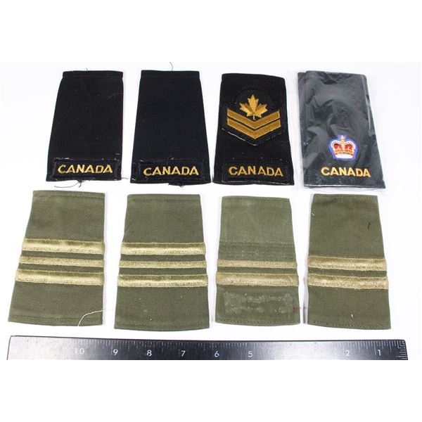 Lot of 8 Canadian Military Shoulder Boards