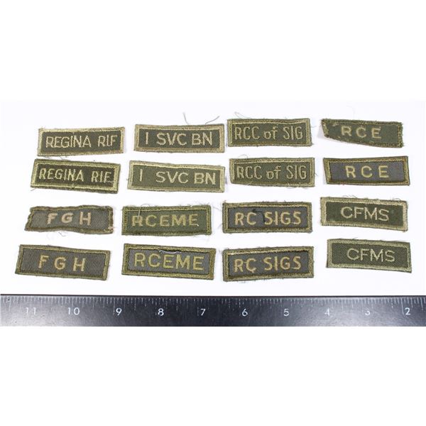 8 Pairs of Canadian Military Shoulder Titles
