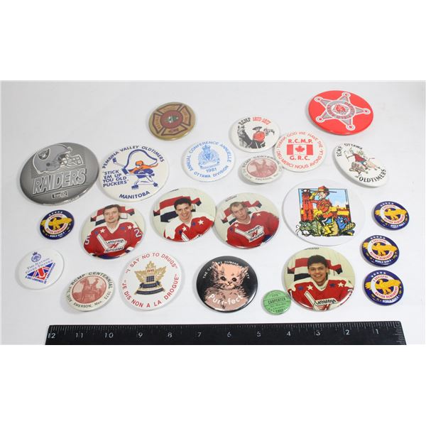 LARGE LOT OF COLLECTOR PINS INCLUDING SPORTS,