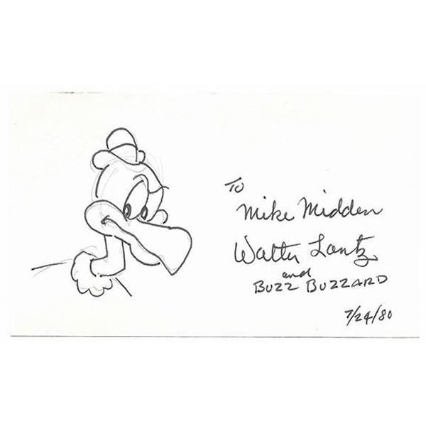 Woody Woodpecker creator Walter Lantz Signed Artwork