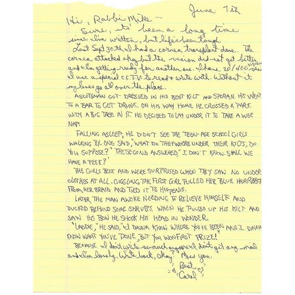 Serial Killer Carol BUNDY Signed Letter
