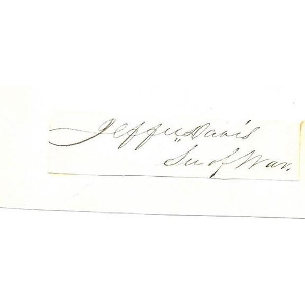 President of the Confederacy Jefferson Davis Signed Civil War Signature Cut