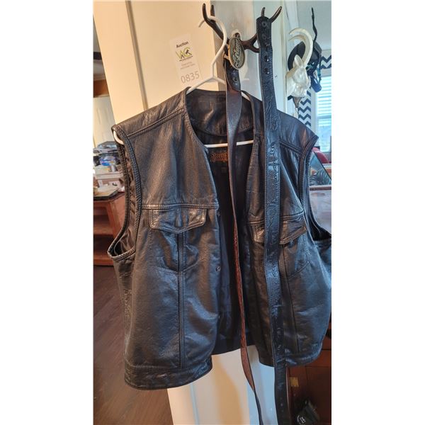 Leather Vest, Belts A
