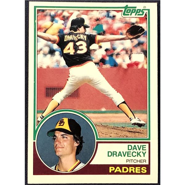 1983 TOPPS DAVE DRAVECKY ROOKIE CARD