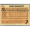Image 2 : 1983 TOPPS DAVE DRAVECKY ROOKIE CARD