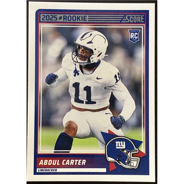 2025 PANINI SCORE ABDUL CARTER ROOKIE CARD