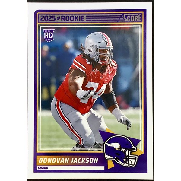 2025 PANINI SCORE DONOVAN JACKSON ROOKIE CARD