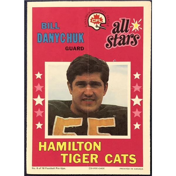 1971 O-PEE-CHEE CFL INSERT POSTER - BILL DANYCHUK