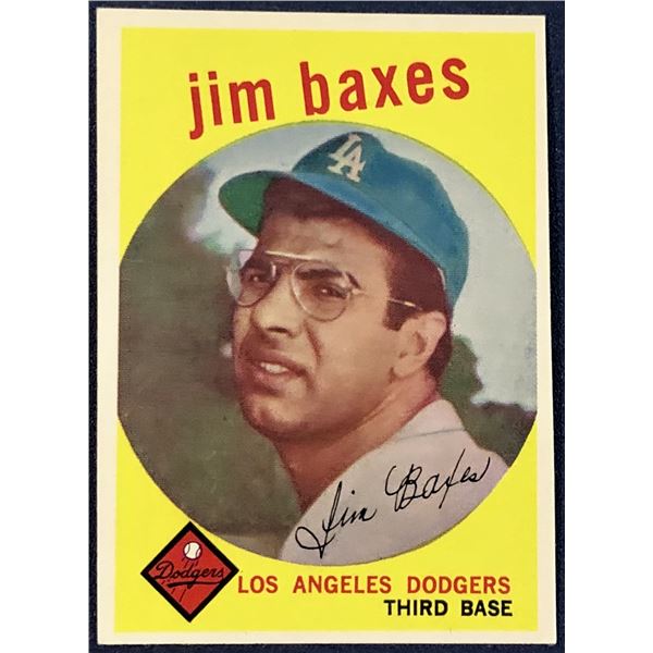 1959 TOPPS WHITE BACKS JIM BAXES ROOKIE CARD