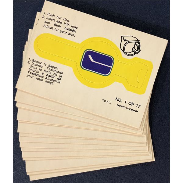 1973-74 O-PEE-CHEE HOCKEY TEAM LOGO RINGS SET
