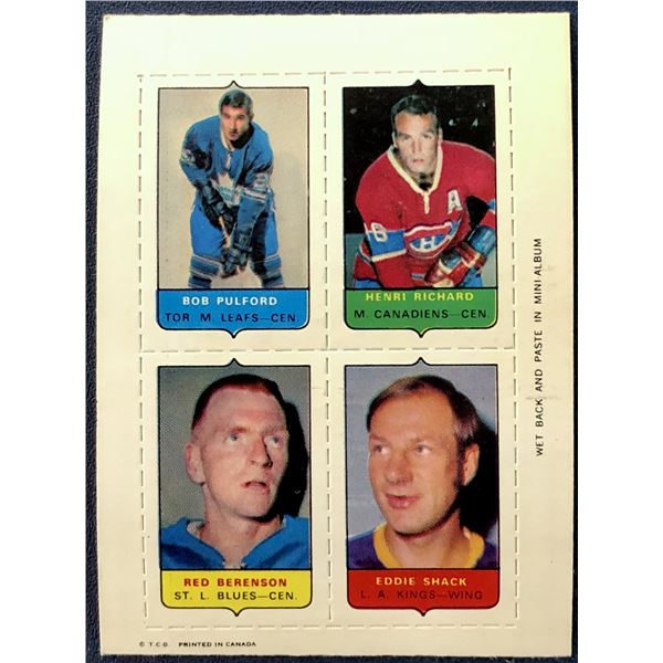 1969-70 O-PEE-CHEE HOCKEY 4-IN-1 HENRI RICHARD (HOF)