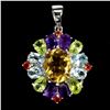 Image 1 : Natural Multi Stone Cocktail Pendant