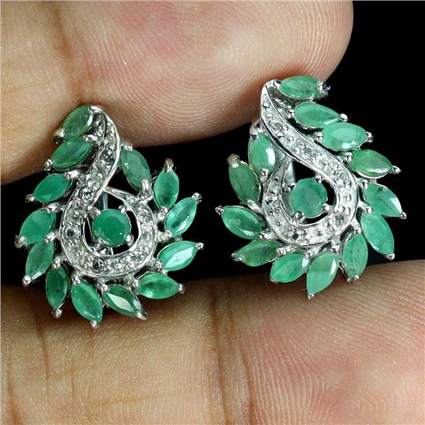 Natural Brazil Emerald Earrings