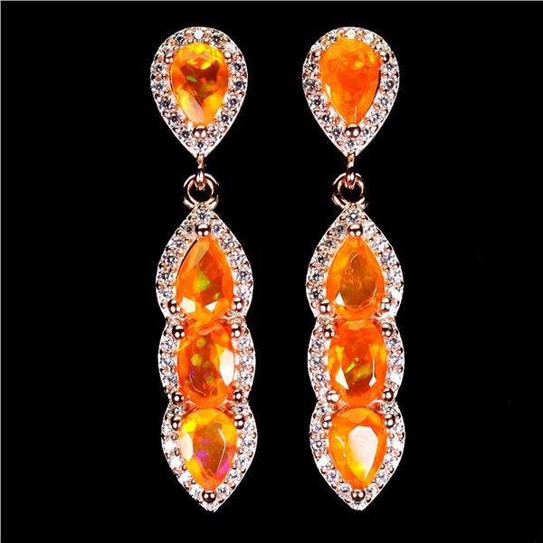 Natural Ethopian Orange Opal EarRings