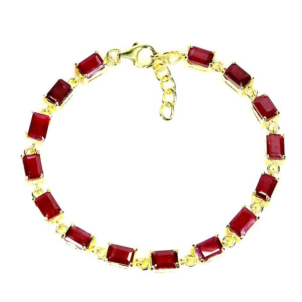 Natural Octagon Red Ruby Bracelet