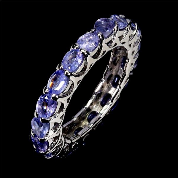 Natural Purple Tanzanite Eternity Ring