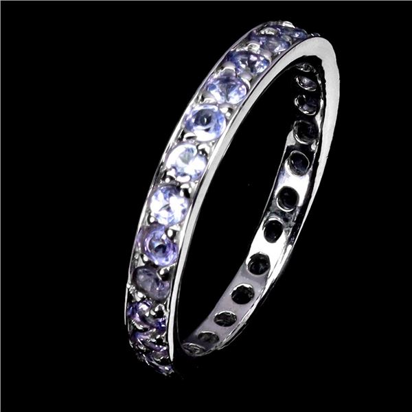 Natural Purple Tanzanite Eternity Ring