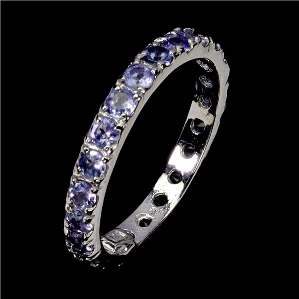 Natural Purple Tanzanite Eternity Ring