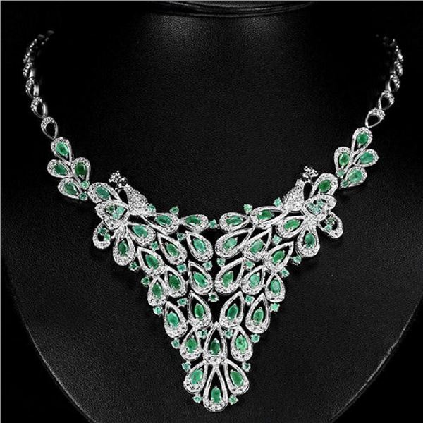 NATURAL COLOMBIAN EMERALD NECKLACE