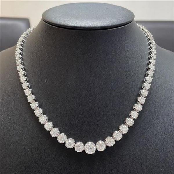 Gold & White Diamonds 25 Cts Tennis Necklace