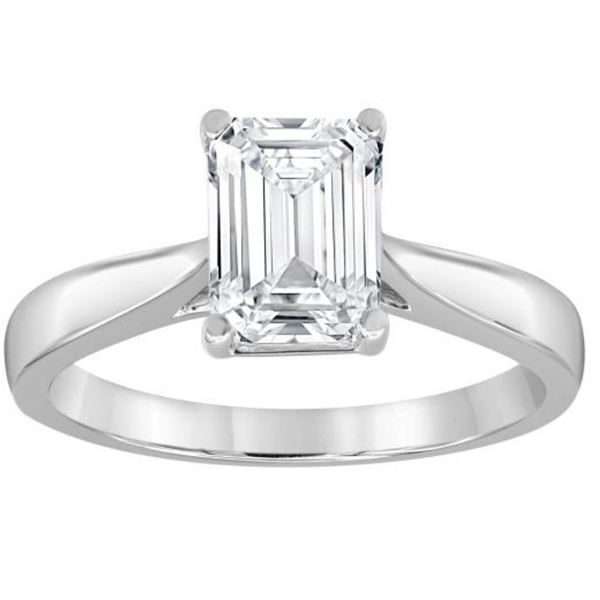 Gold &  Octagon White Diamond 3 Cts Ring - E/VVS