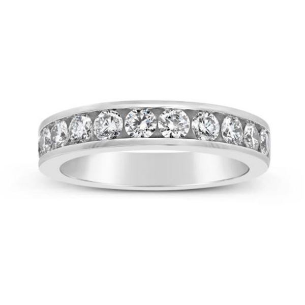 Gold & Lab Round Diamond 5.00 Cts Eternity Ring