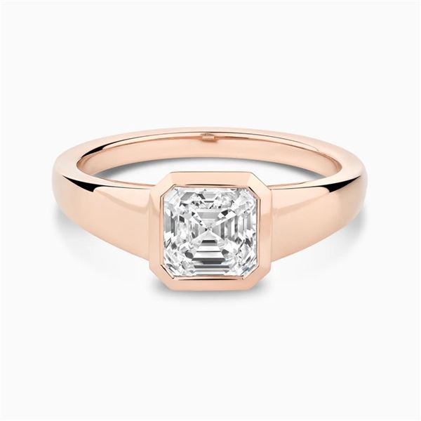 Gold & Lab Octagon Diamond 2 Cts Ring - E/VVS
