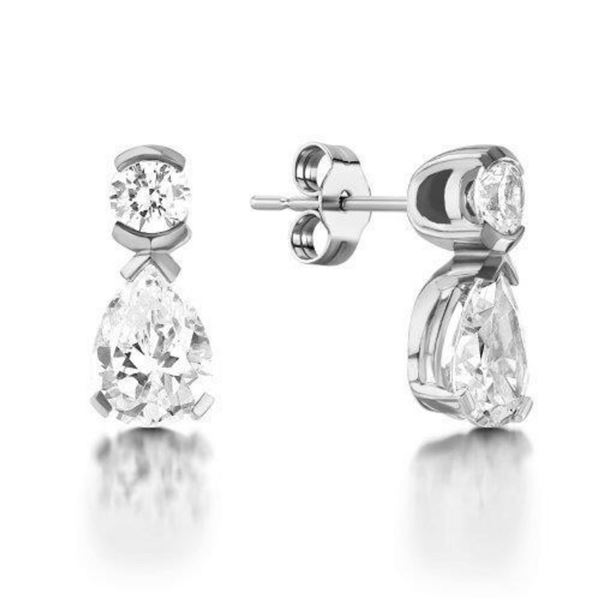 Gold & White Diamond 3.00 Cts  Earrings