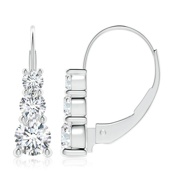 Gold & White Diamonds  8 Cts Drop Earrings