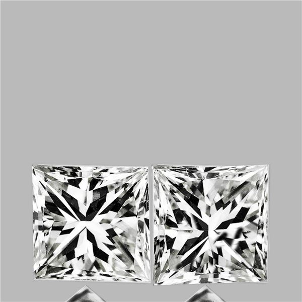 Lab Princess Diamond Pair 5.00 Cts - E/VVS